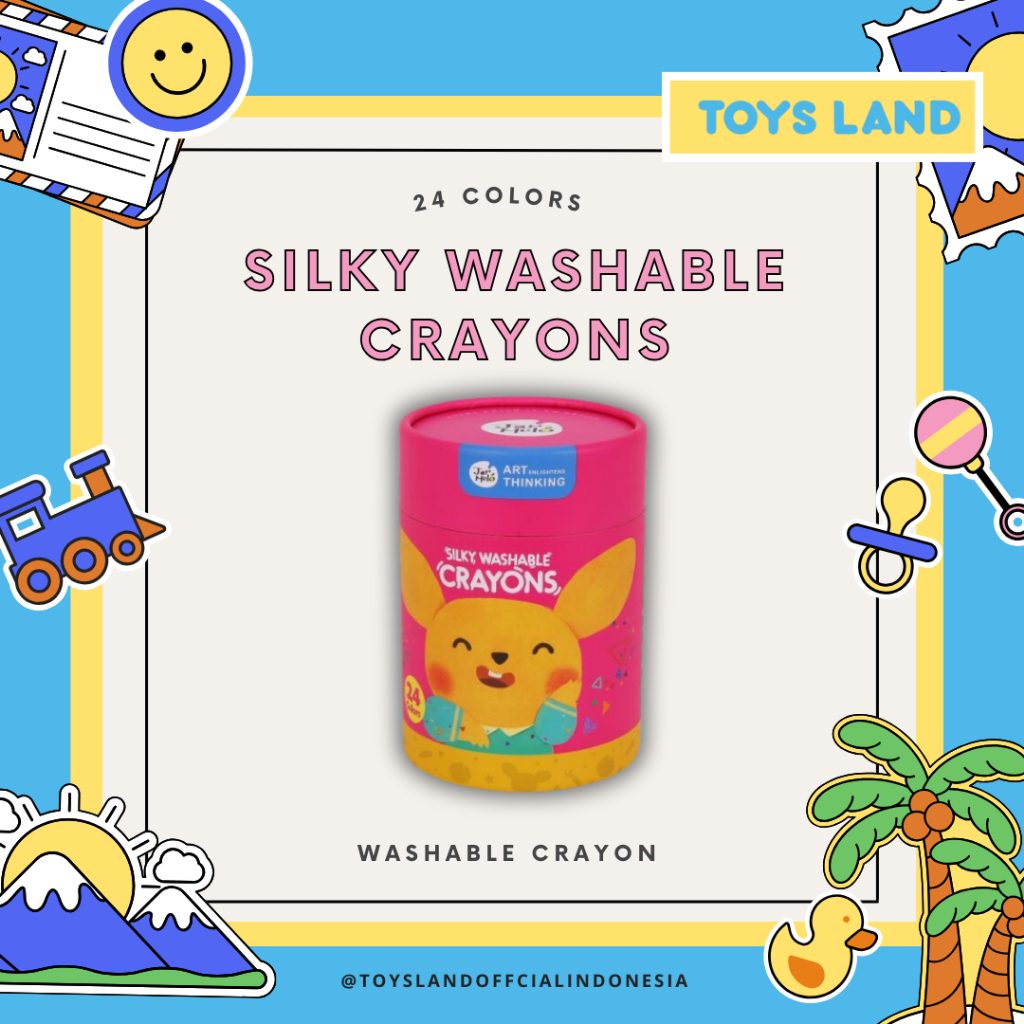 

SILKY WASHABLE CRAYON - BABY ROO 24 COLORS / WASHABLE KRAYON MAINAN ANAK KRAYON MEWARNAI PREMIUM KADO HADIAH ULANG TAHUN