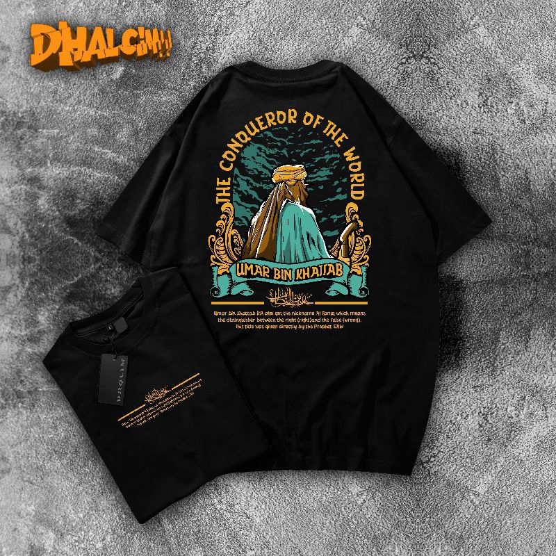 ( KAOS DISTRO UMAR BIN KHATTAB ) KAOS UMAR BIN KHATTAB FUL COTTON 24S, KAOS MUSLIM, KAOS ISLAMIC, KA