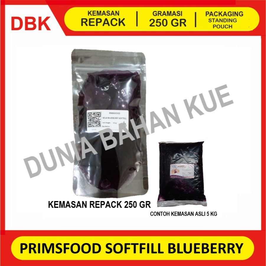 

PRIMSFOOD SOFTFILL SELAI BLUEBERRY JAM - REPACK 250 GR / SELAI BLUE BERRY