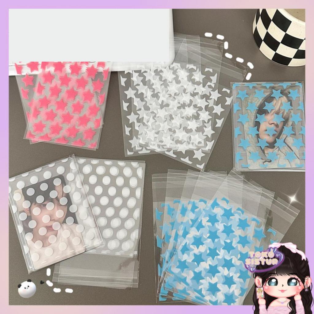 

[TS] (10PCS) Plastik STAR Packing Bening Sleeve Cover Kartu Kpop Warna Warni 8X10 10x15