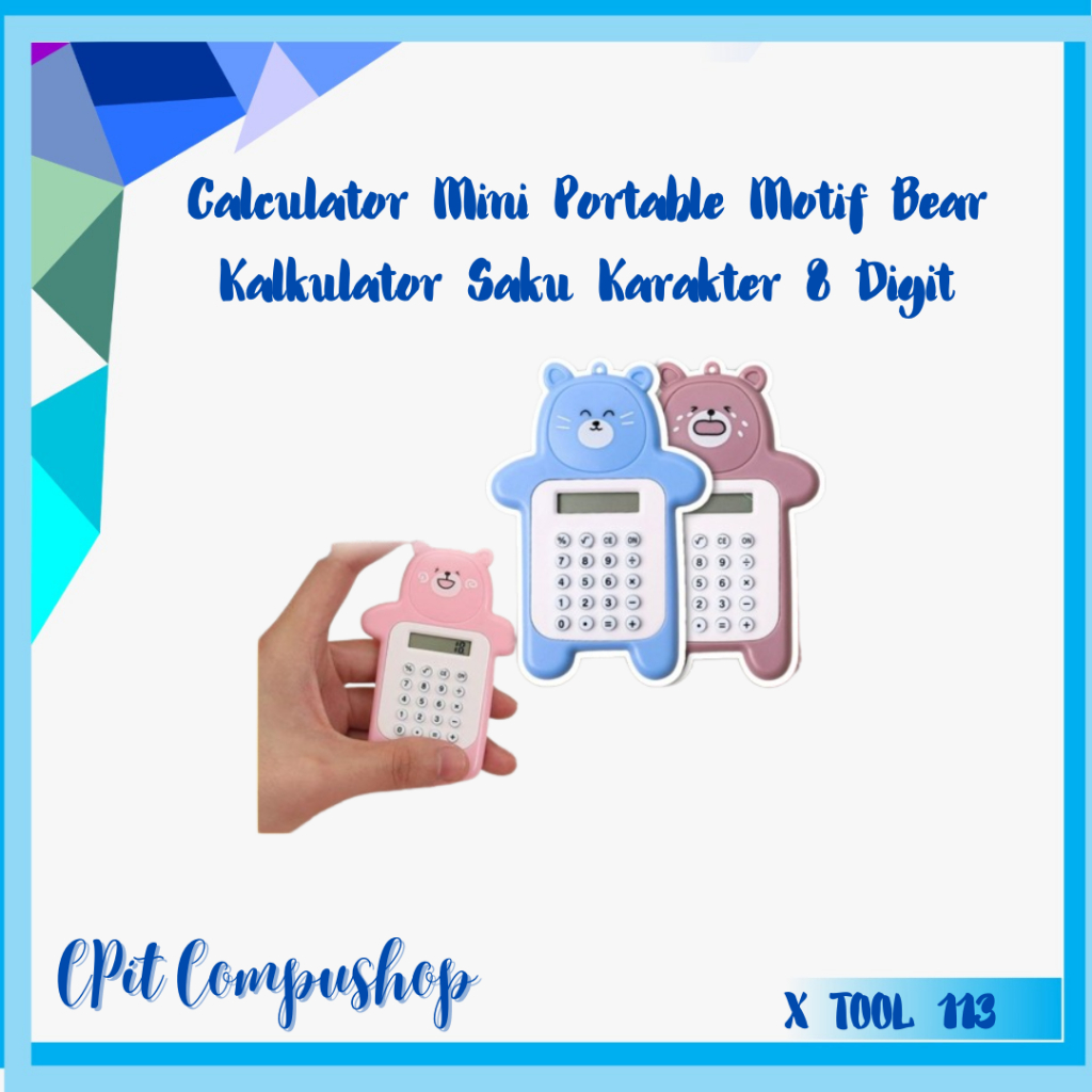 

Calculator Mini Portable Motif Bear Kalkulator Saku Karakter 8 Digit