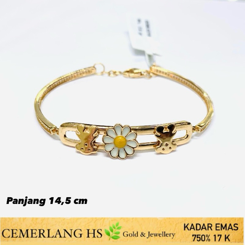 gelang emas fashion italy 17k