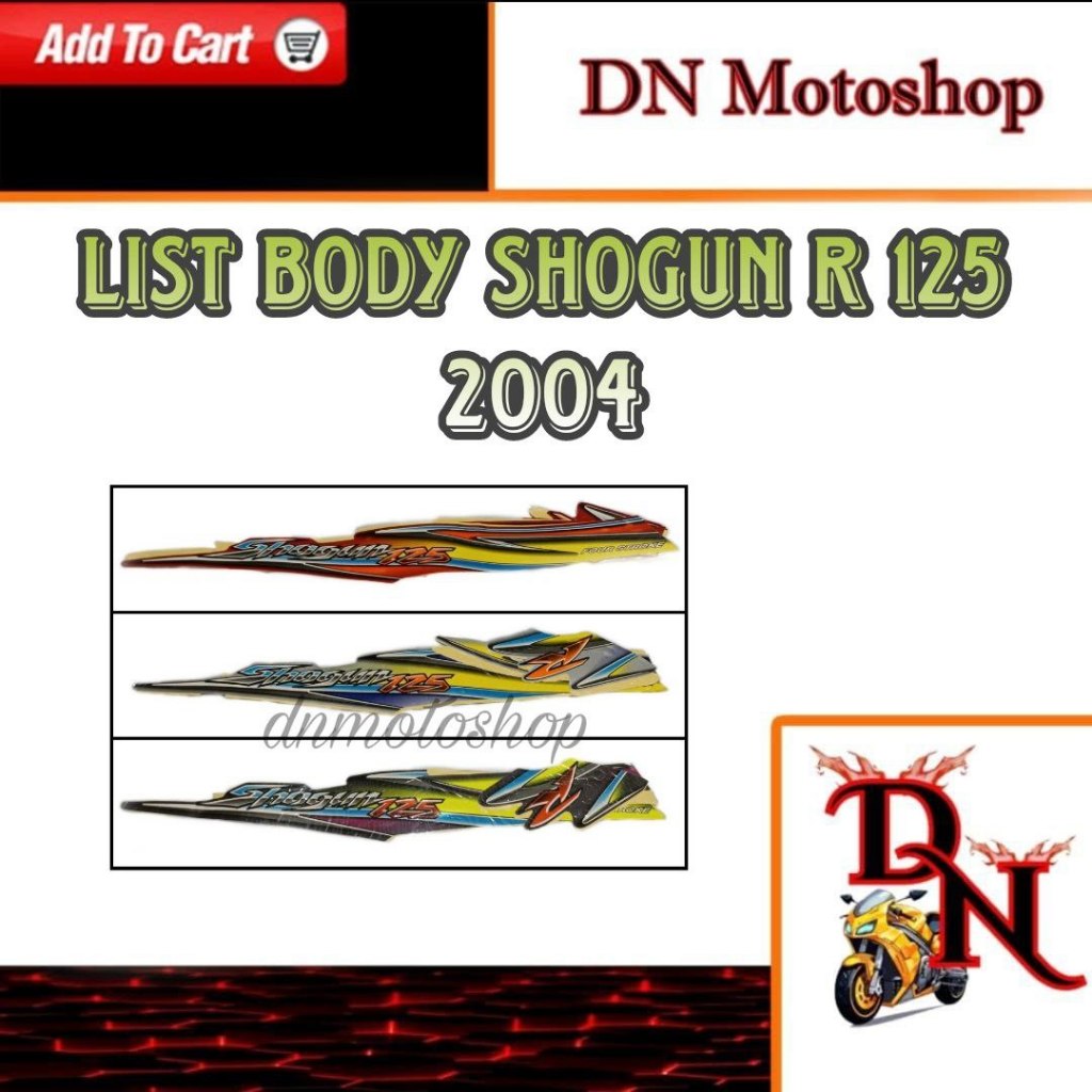 Striping Sticker List Body Shogun R 125 2004