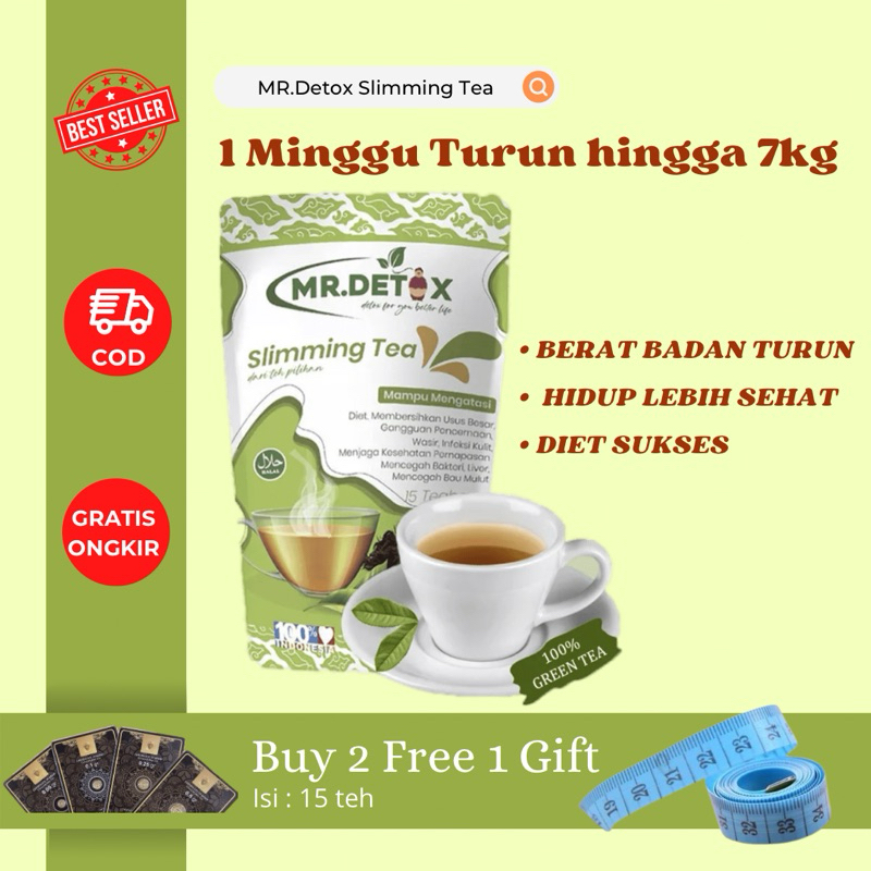 Mr.Detox Slimming Tea - Teh Diet Organik - Teh pelangsing - Teh Kesehatan - Teh Herbal