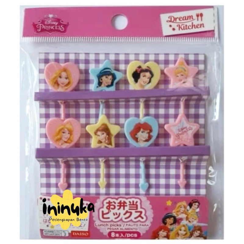 [Daiso] Bento Food Pick Disney Princess Tusukan Hiasan Bekal Bento Tools