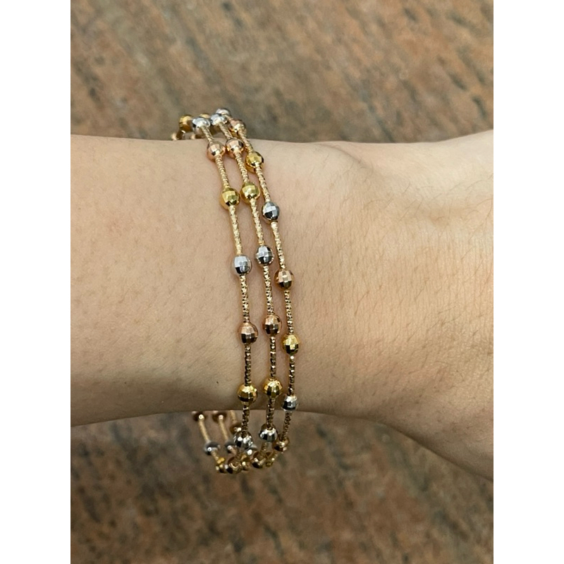 gelang keroncong bola bola warna cantik simple emas asli kadar 700