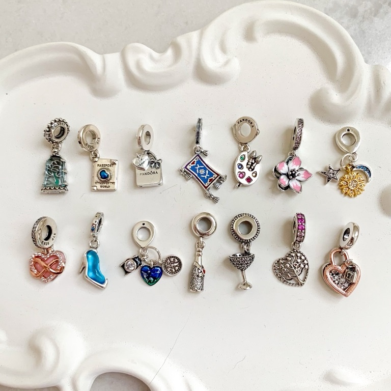 KODE B62Y READY STOCK PREMIUM Pandora Charm Firefly Glow In The Dark Murano Safety Chain Moon  Sun D