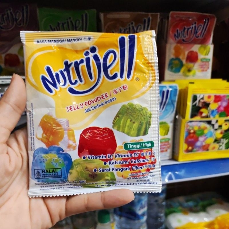 

Nutrijelly isi 15 gram ada rasa mangga, plain, kelapa muda, melon, dll