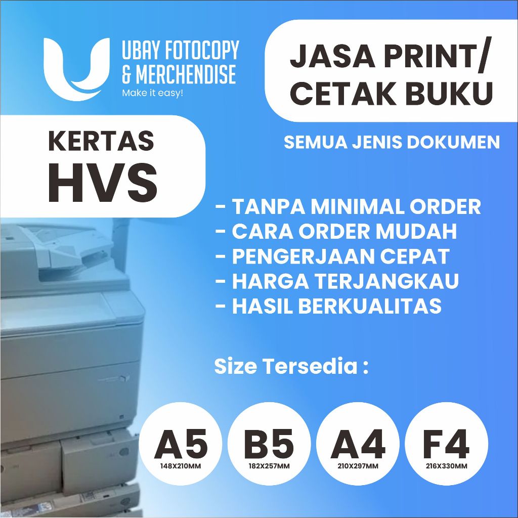 

JASA PRINT/ CETAK DOKUMEN HITAM PUTIH HVS