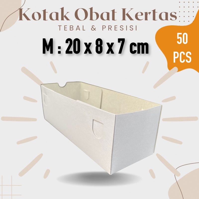 

[50pcs] Kotak Obat Kertas Apotek 20x8x7 M