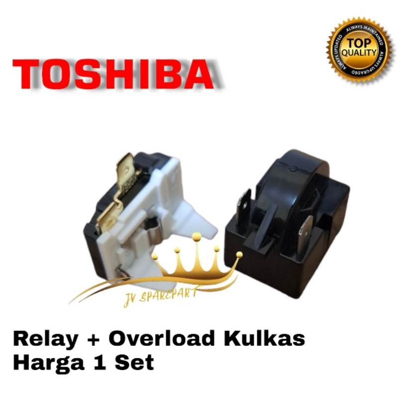 Relay Ptc + Overload Kulkas Toshiba 2 Pintu | Relai Overload Kulkas 2 Pintu TOSHIBA