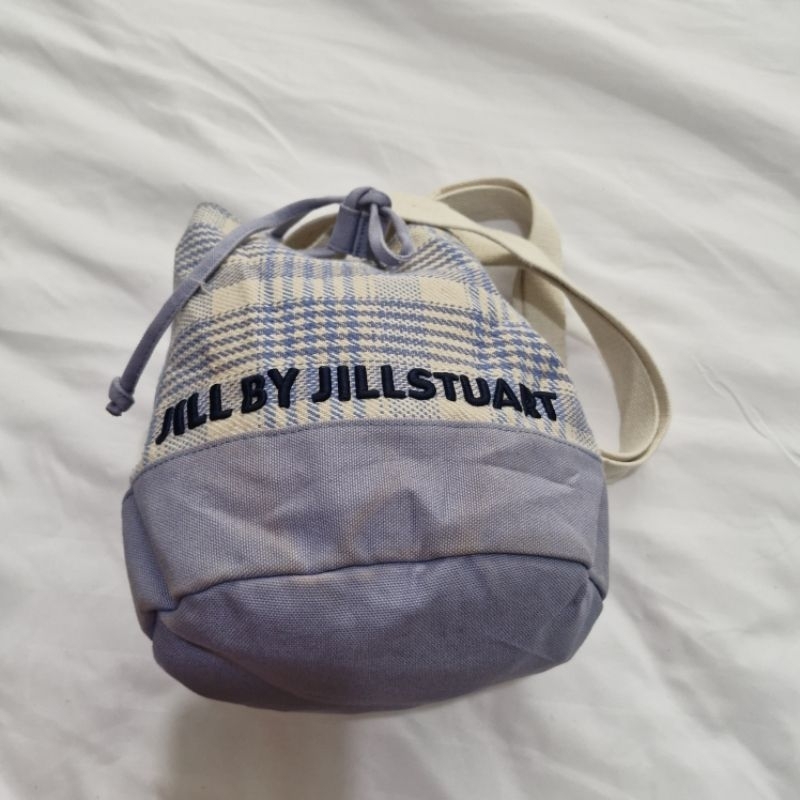 Tas sling bucket serut kanvas Jill Stuart Dusty Blue Rare
