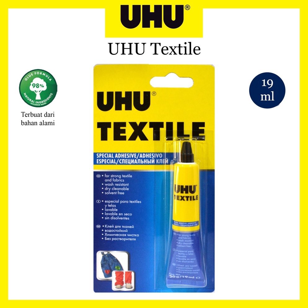 

KODE G73R Lem UHU Textile 19 ML Bisa Untuk Baju Celana dan Kain Yang Kuat Adhesive Original Made In Germany