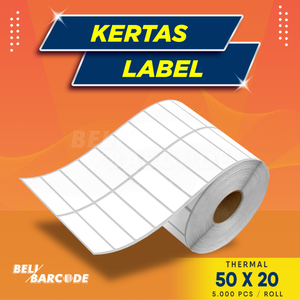 

Kertas Stiker 50x20 Label Thermal 50 x 20 mm Sticker Barcode 50x20mm 2 Line 5000pcs