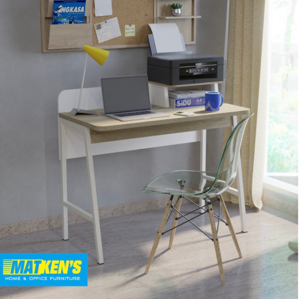 MEJA BELAJAR MEJA KERJA MINIMALIS MODERN KAKI BESI MB 1075 FINLAND