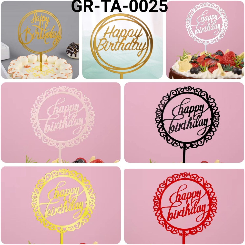 

LIMIT TA25 Cake topper akrilik happy birthday ulang tahun yamama baking