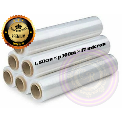 

Plastik wrapping ukuran L 50cm × P 100 m × 17 micron