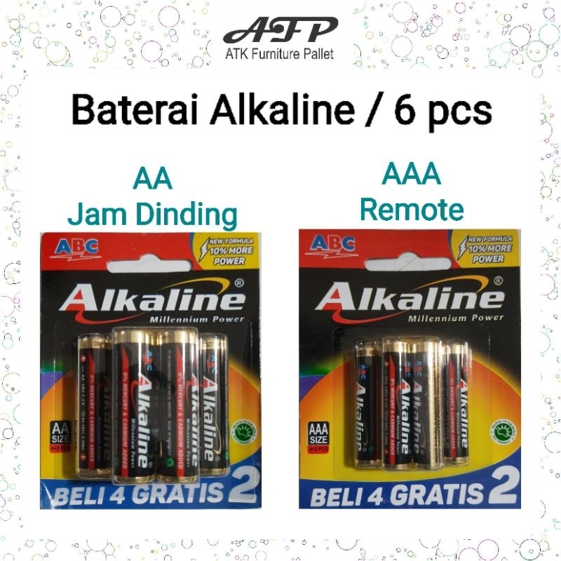 Baterai AA AAA Alkaline ABC Jam Dinding Remote