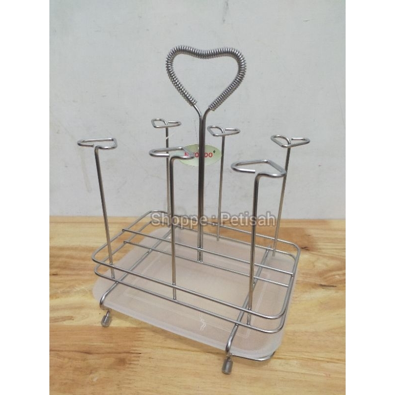 Rak Gelas Stainless Steel / Rak Gelas Nampan / Tempat Gelas / Gantungan Gelas Stainless Steel / Temp