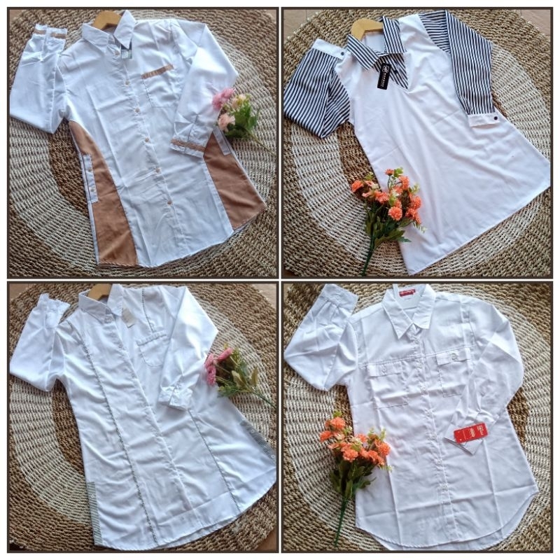 Tunik Putih Santriwati | Tunik Santri Putri | Baju Santri Putri | Baju Santriwati | Baju Kurung Sant