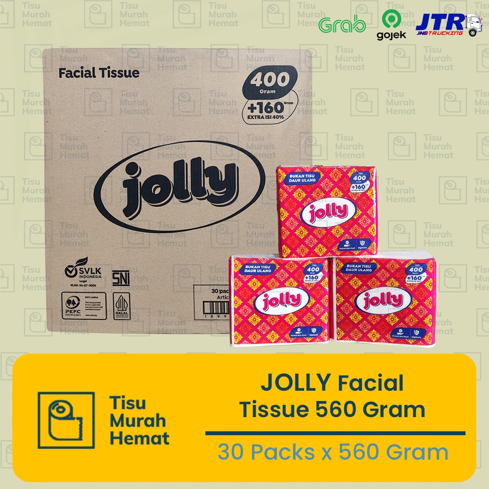 Grosir Tisu jolly 560 gram kartonan / tissue wajah isi 30 pack 1 Dus