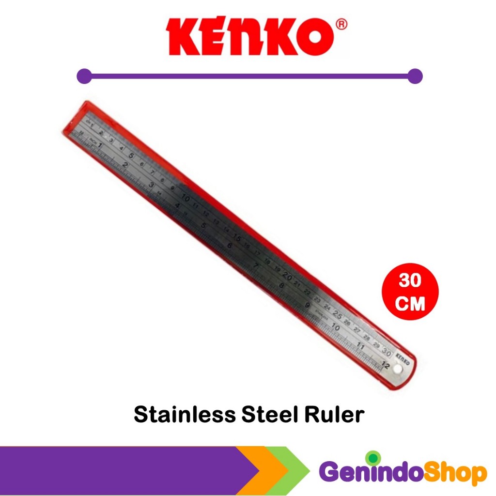 

Penggaris Besi / Stainless Steel Ruler 30 cm Kenko