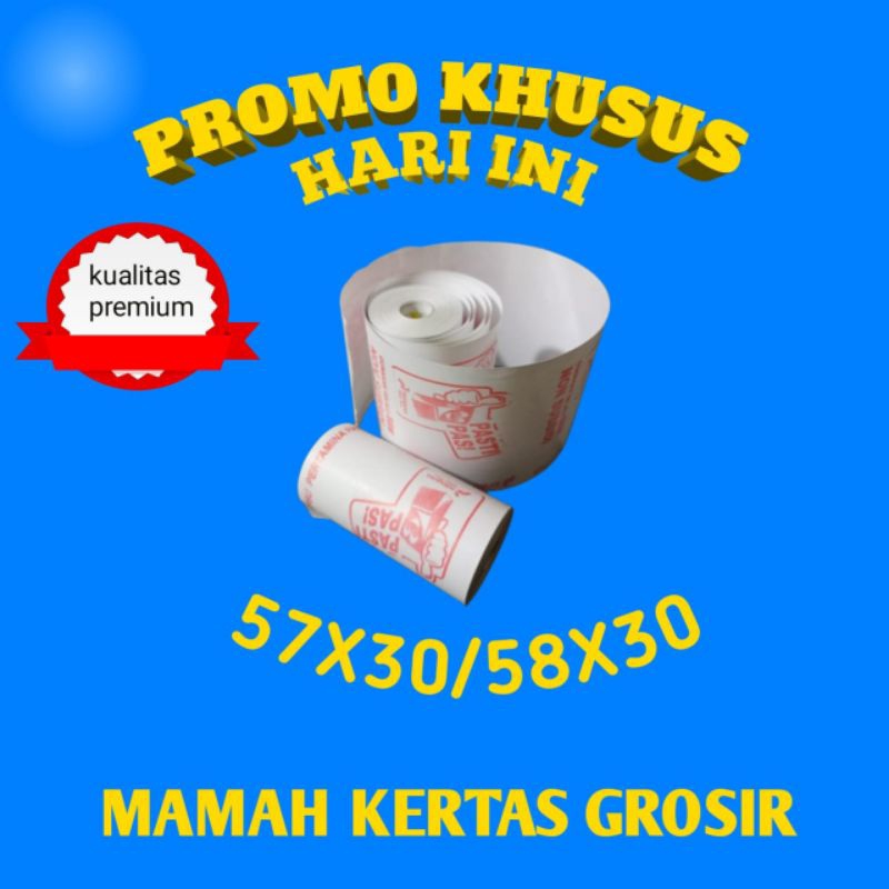 

Kertas kasir thermal logo spbu pasti pas 57x30 / 58x30mm