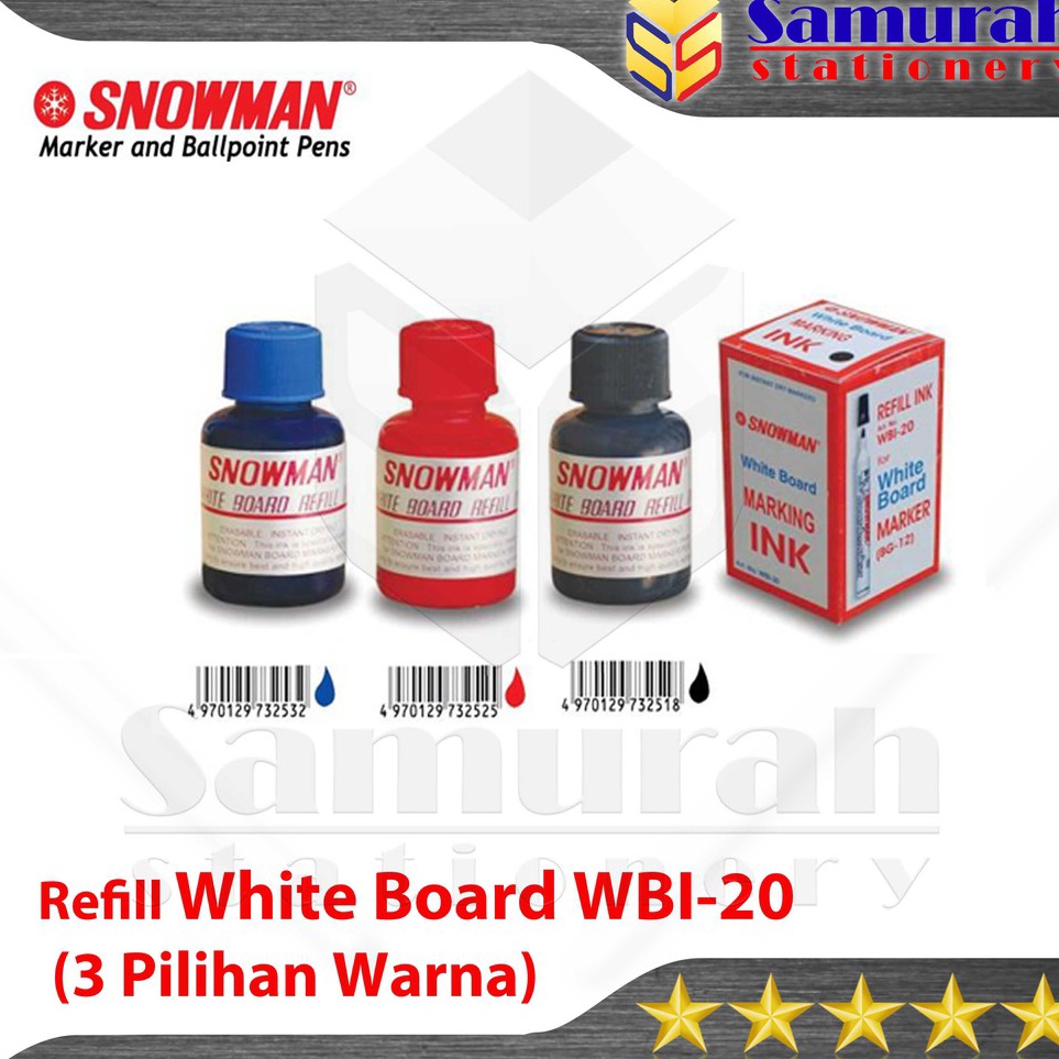 

Big Sale Tinta Spidol White Board Snowman WBI 2 Refill Marking Ink WBI2