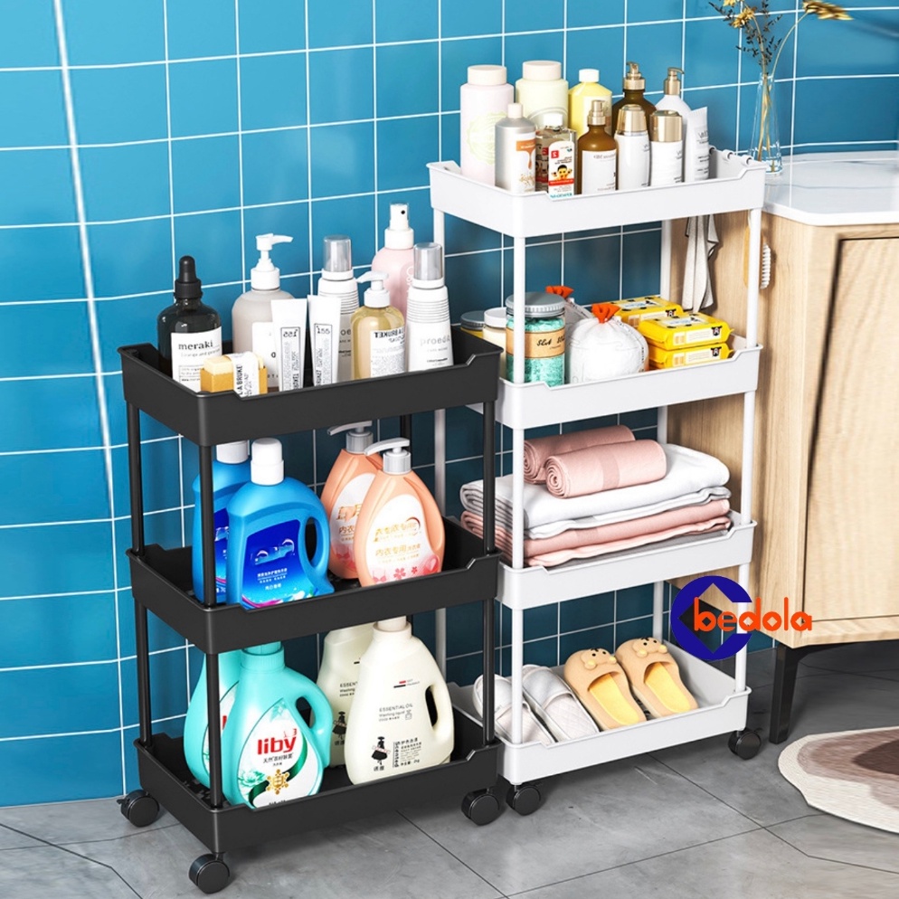 Bagus Dipakai Bedola rak kamar mandi plastik rak toilet rak susun serbaguna tempat tissue sabun deng