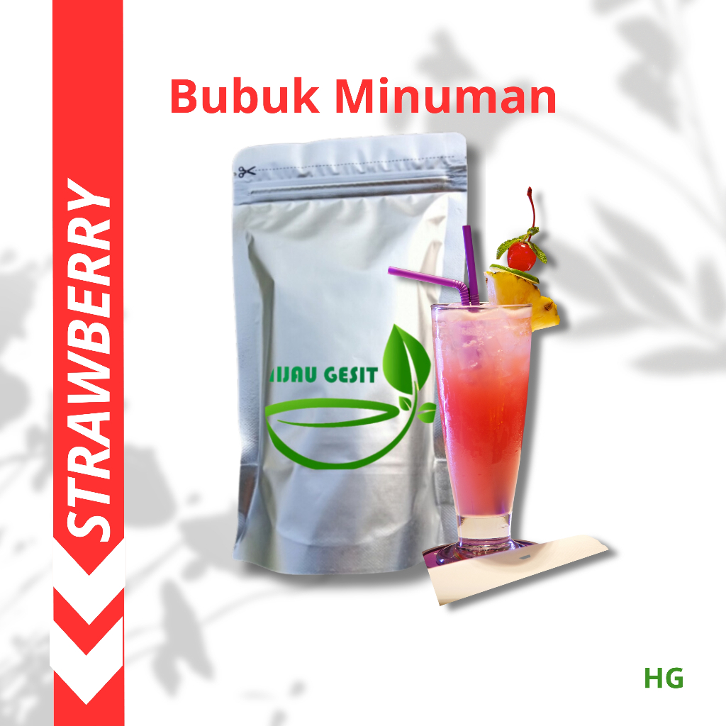 

HIJAU GESIT Blend Bubuk Minuman Premium Quality Rasa Strawberry Powder Drink 15 GR HijauGesit Powder