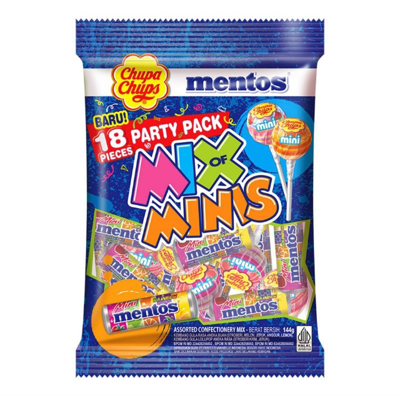 

Mentos Chupa Chups Permen Party Pack Mix of Minis 144 g