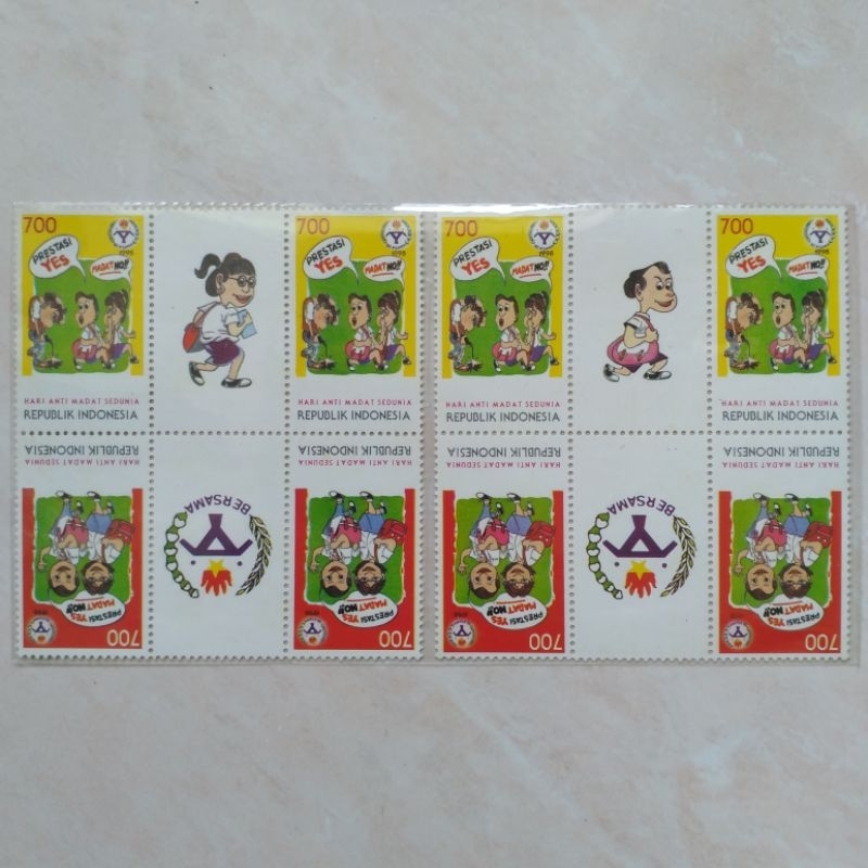 

Perangko Prangko Jadul Seri Hari Anti Madat Sedunia 1998 Tete Beche - YN1599