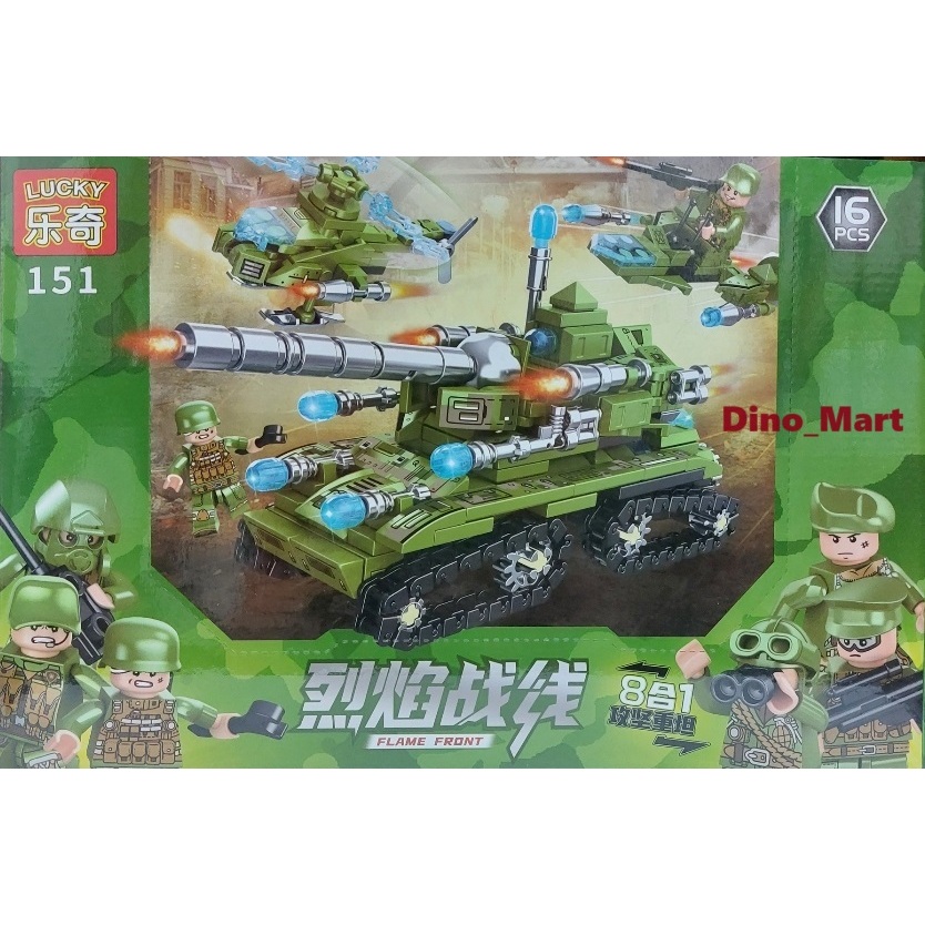 Brick Tank dan Karakter 8 in 1 Tank Flame Front 151 - Dino Mart