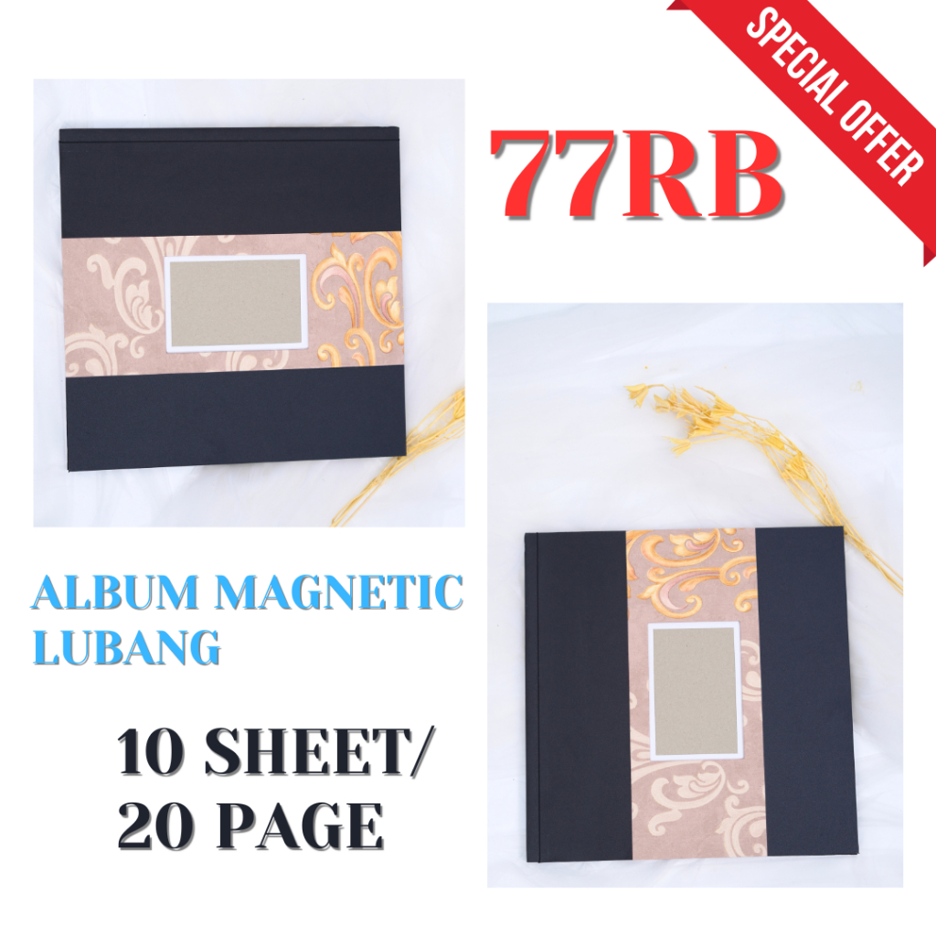 ALBUM PHOTO MAGNETIC/ LUBANG 4R/ 10 SHEET/ BLACK SHEET/ JUMBO