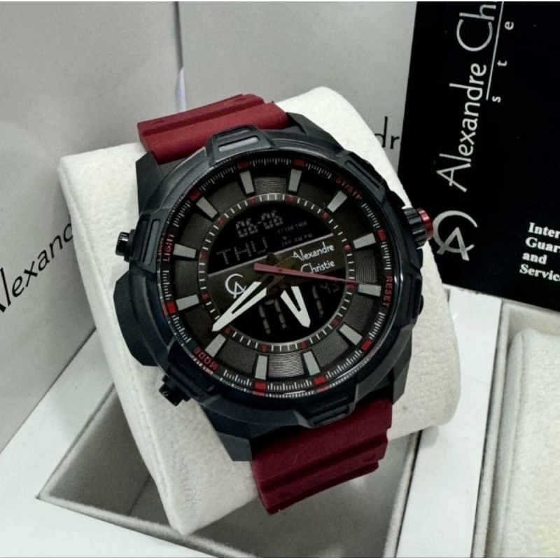 jam tangan pria original ALEXANDRE CHRISTIE AC9375MH DIGITAL ANALOG