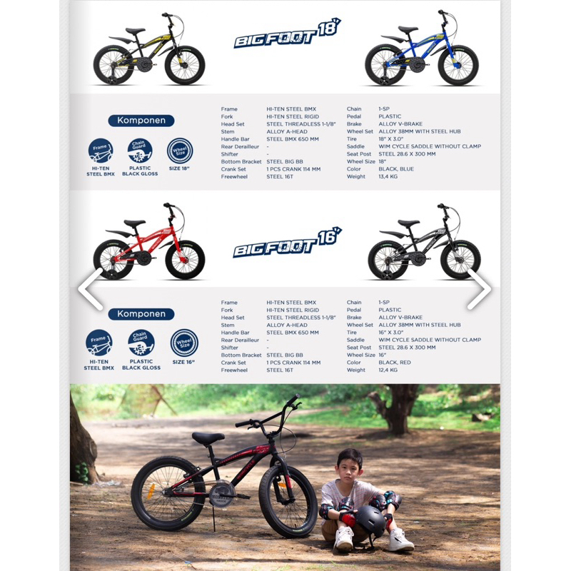 Sepeda Anak BMX 16,18 Wimcycle BigFoot Road
