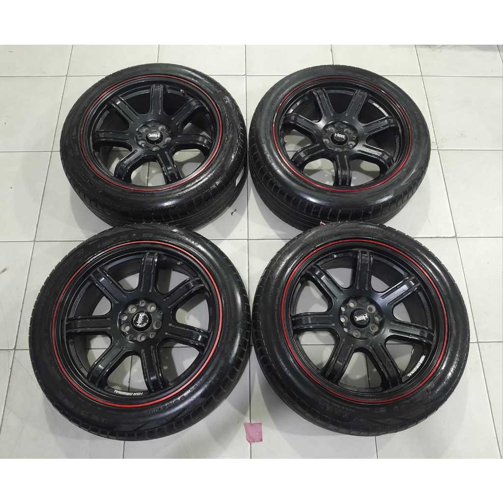 Velg Mobil Bekas R18 Type HSR PCD 5X100-5X114 + Ban 225 50 R18 Accelera PHI