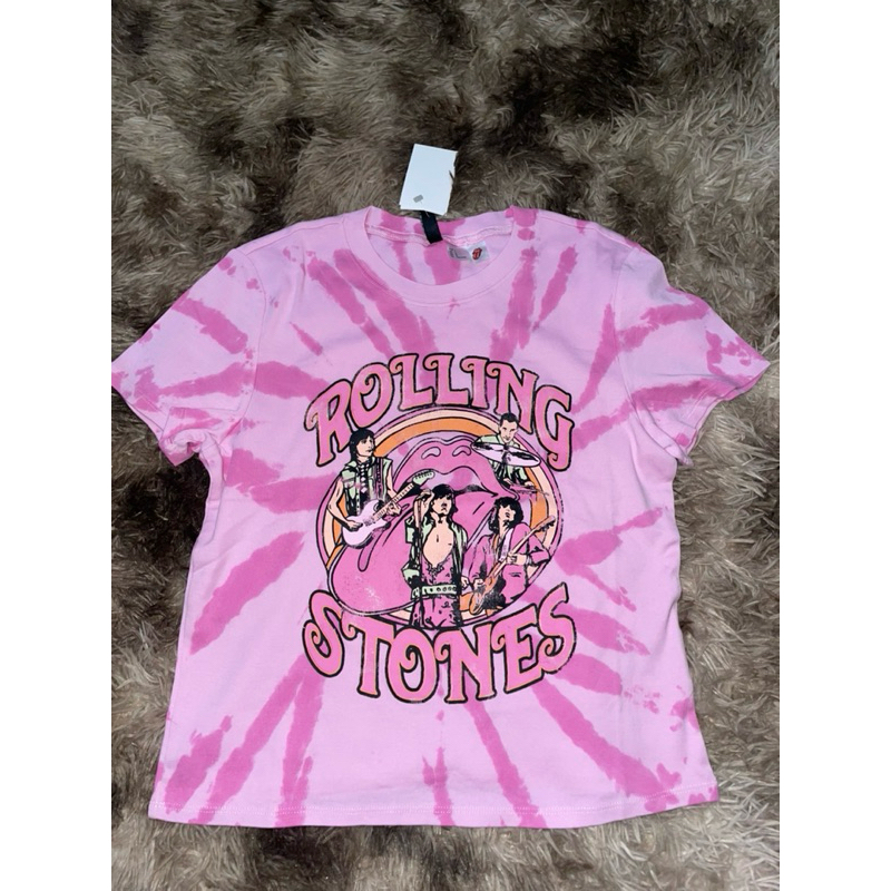 Rolling stones H&M pink Croptop