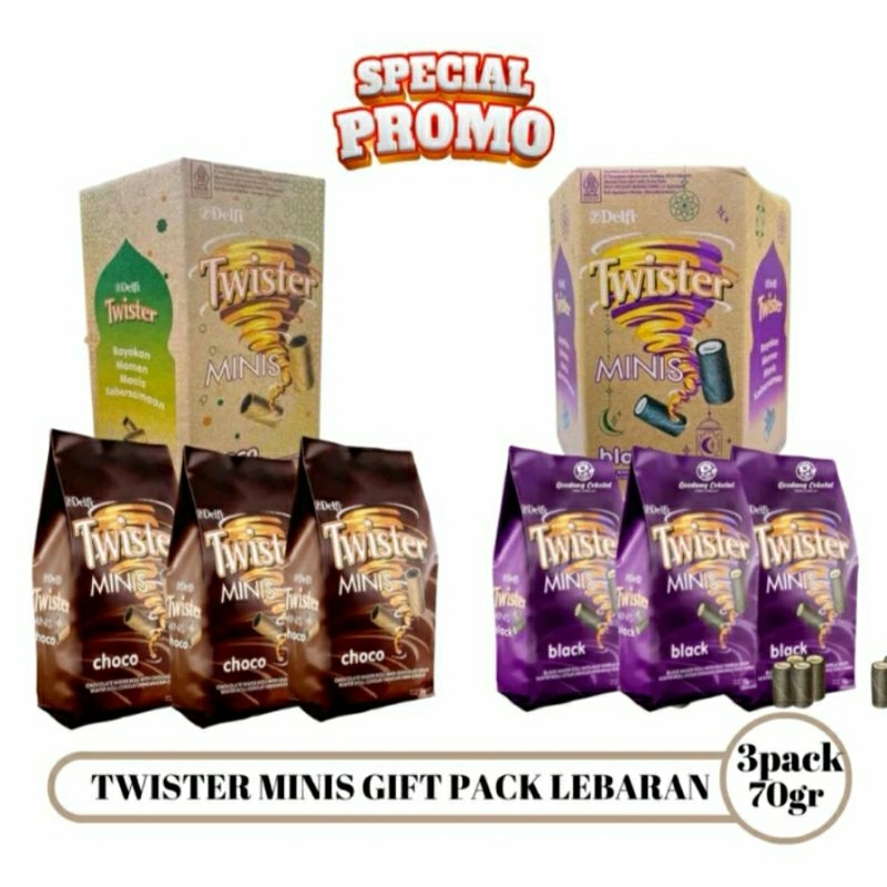 

Twister Wafer Black Vanilla Gift Pack Lebaran 3x70g