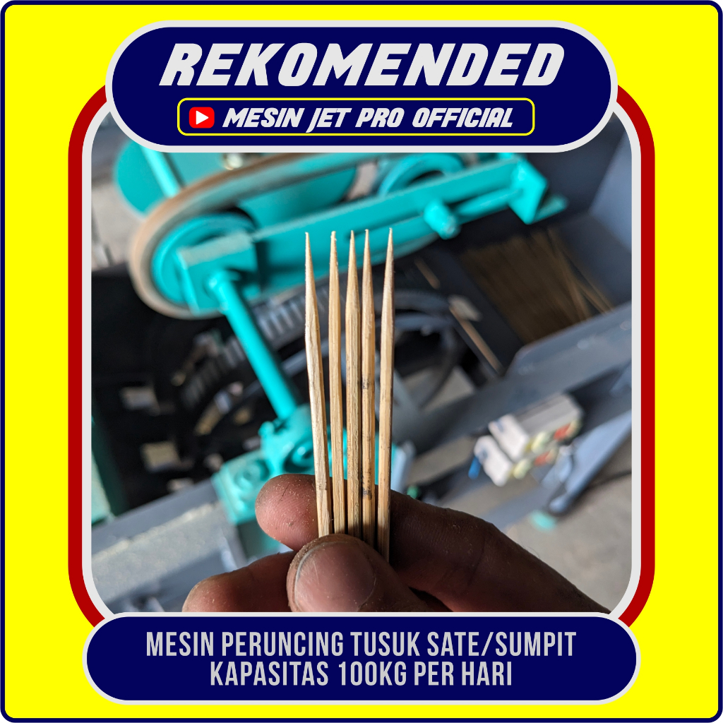Mesin Peruncing Tusuk Sate Sumpit Tusuk gigi tipe 60A kapasitas 150kg per hari