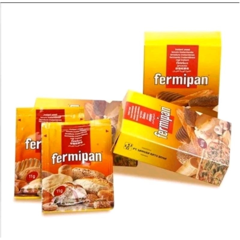 

Fermipan ragi instant 1 box isi 4 sachet (harga tertera untuk 1 pcs)