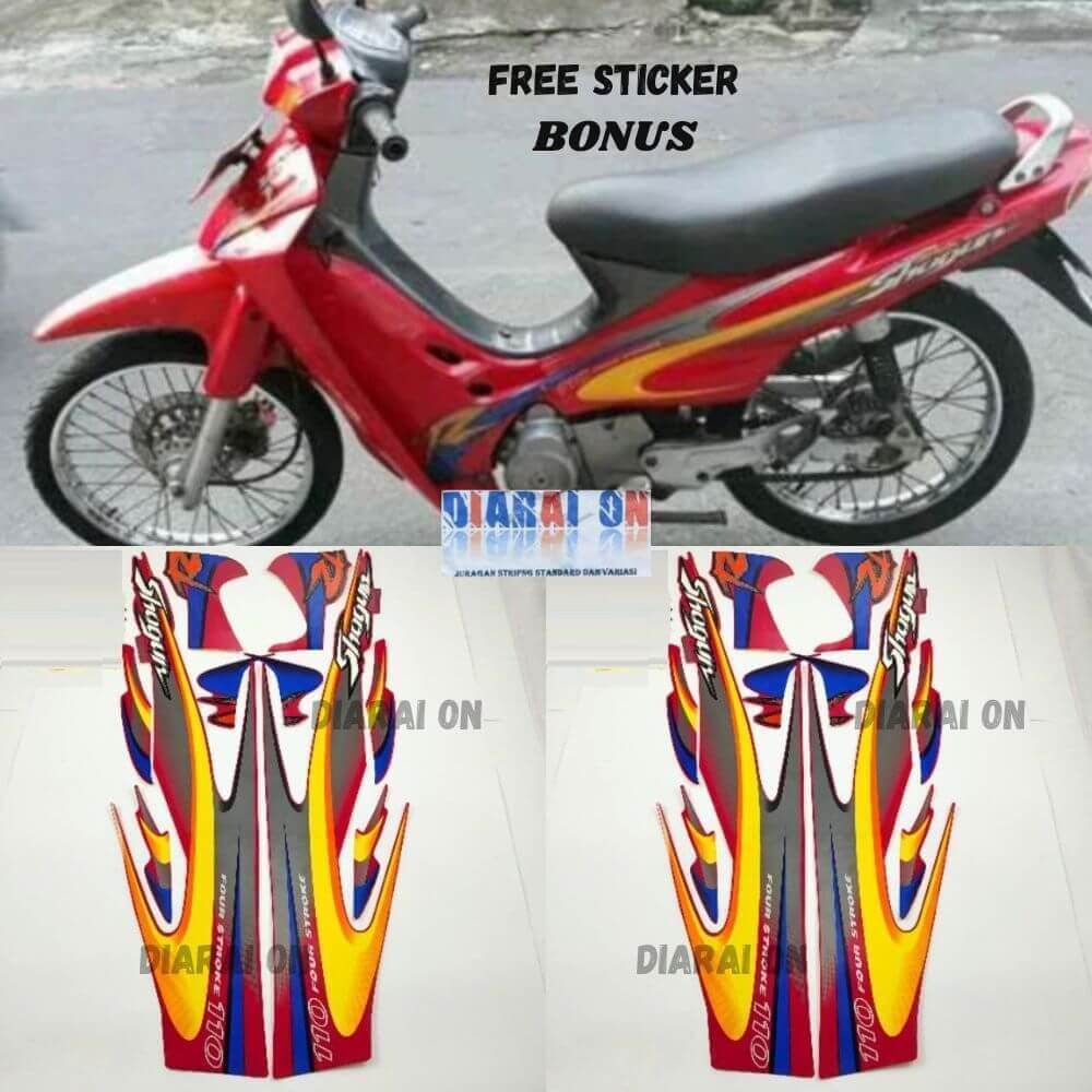 Striping Stiker Suzuki Shogun 110 r 2000 2001 - Shogun 110r Merah Murah