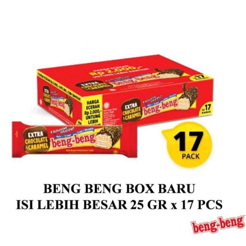 

Beng Beng Chocolate Kemasan 1 Kotak isi 17 Pcs x 25 gr #CNS