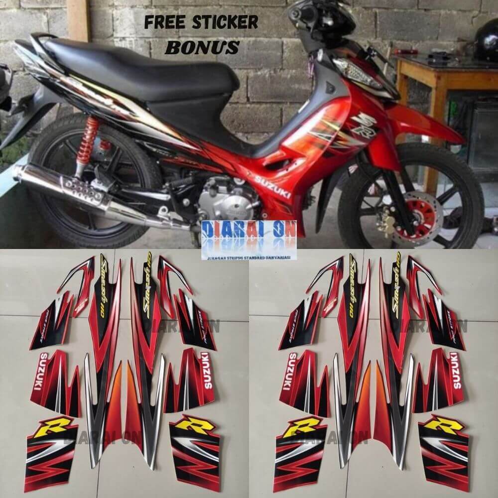 Striping Stiker Suzuki Smash 110 r 2008 2009 - Smash 110r Merah Murah