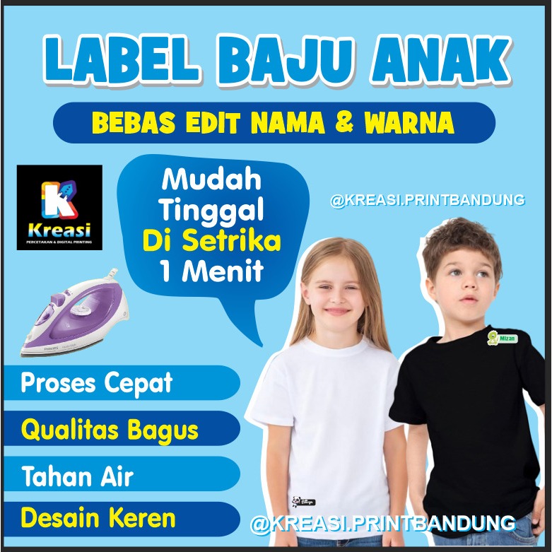 

Stiker nama baju | stiker nama baju tinggal setrika | free paking selobong