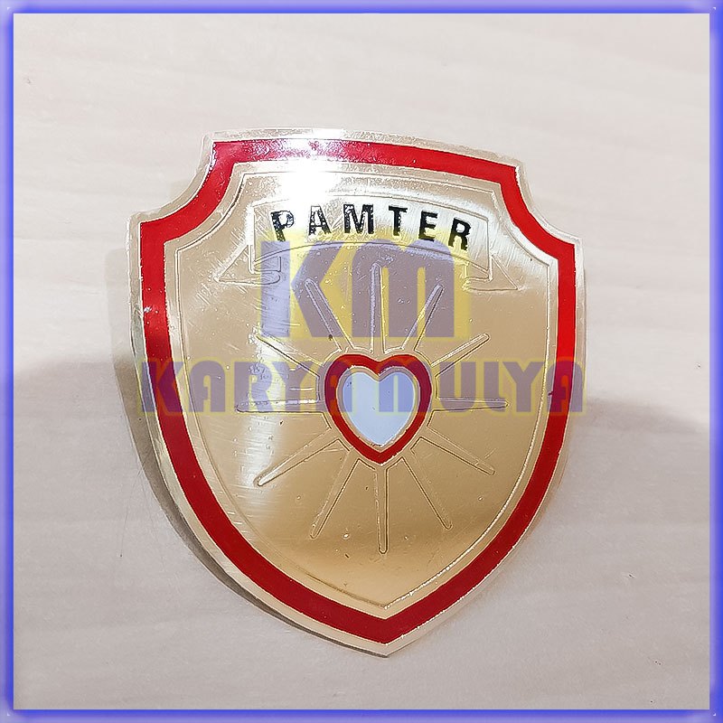 Pin Pamter - Brevet Pamter PSHT - Pin Brevet Pamter Persaudaraan Setia Hati Terate Logam Kuningan - 