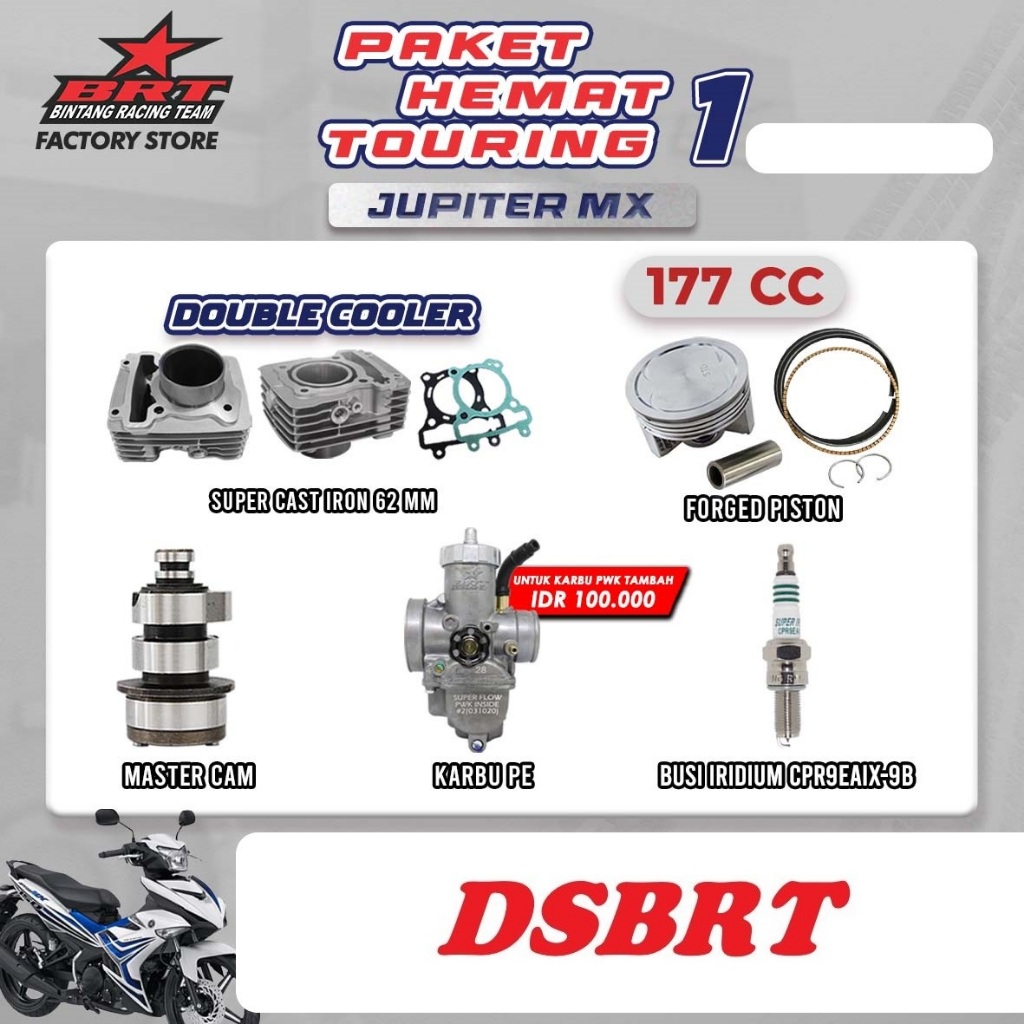 PAKET BORE UP BRT MX SERIES JUPITER MX VIXION MX KING R15 XABRE NVL NVA BLOK KARBU CAM BORE UP BRT M