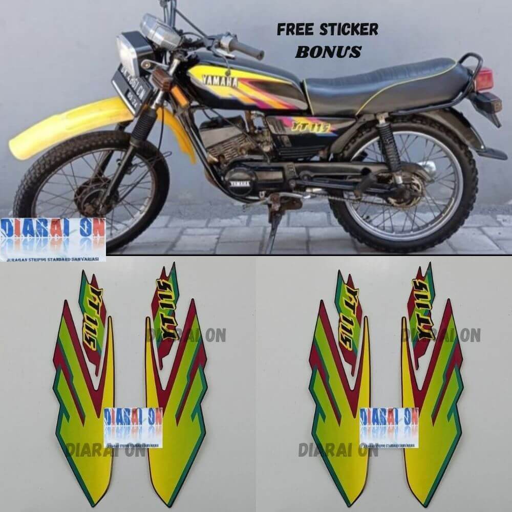 Striping Stiker Yamaha YT 115 YT115 Hijau - YT Lama Murah