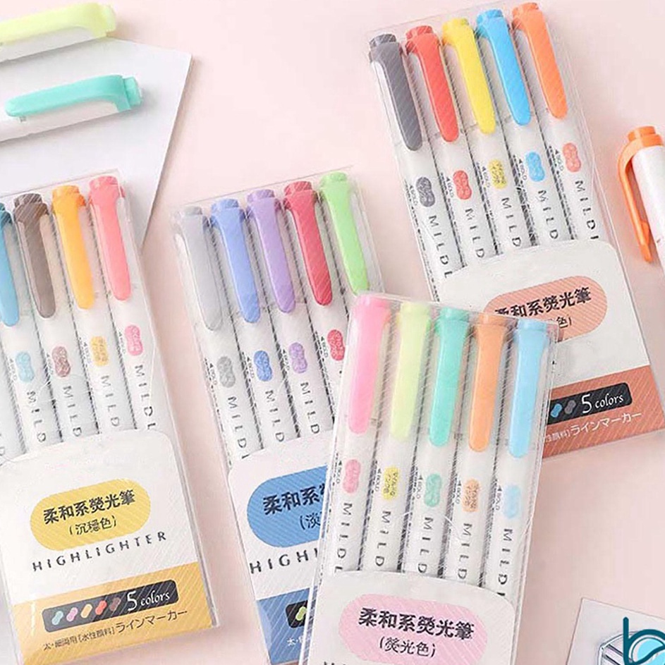 

Highlighter Penanda stabilo Pastel 1 Set 5Pcs 5Warna Penanda Berwarna Best Stationary