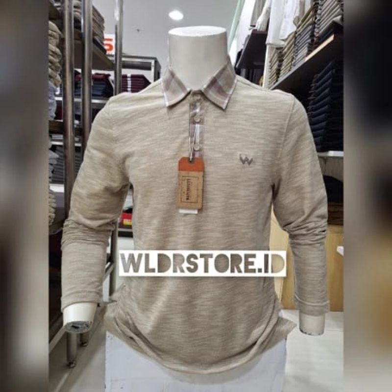kaos wangki pria lengan panjang watchout casual original`WK300190006.BEIGE